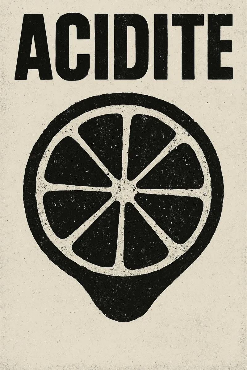 Acidité – Le citron dans sa version la plus brute poster avec cadre en bois de Pop and Fruits - Affiches & posters