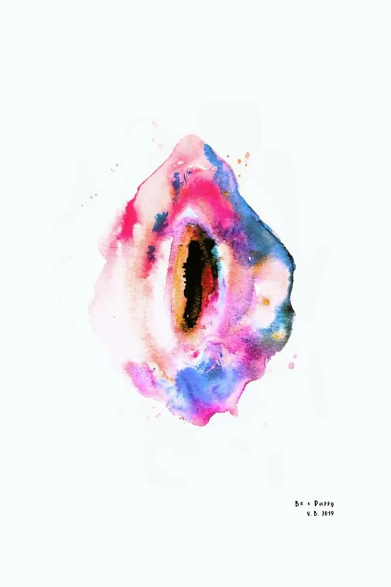 Watercolor Vulva Unicorn pellicola backlit da Verena Bonath | 21st aesthetics