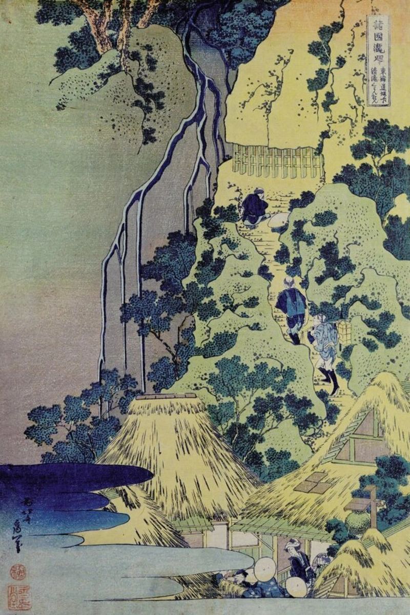 Hokusai - Travellers Climbing up a Steep Hill Poster von ARTOTHEK