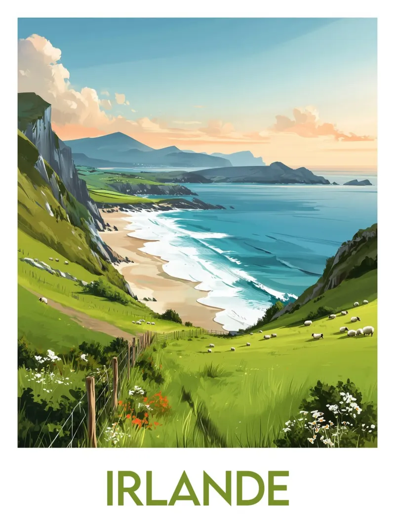 Affiche Irlande poster con telaio in legno da Frame the World