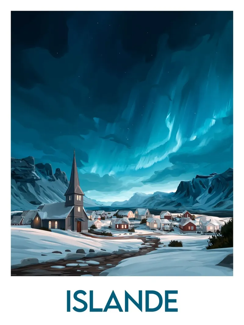 Affiche Islande poster da Frame the World