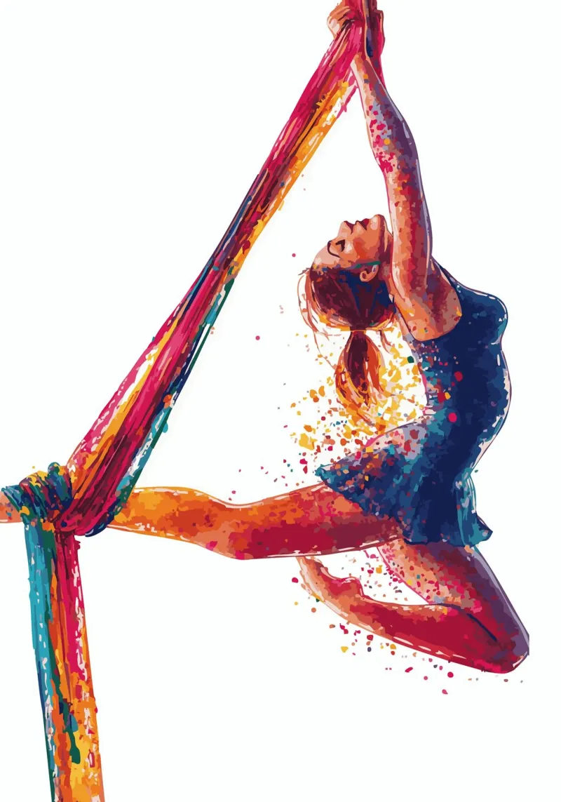 Grazia nell'aria con sciarpe colorate plexiglass da pixelbull - medieval art and more