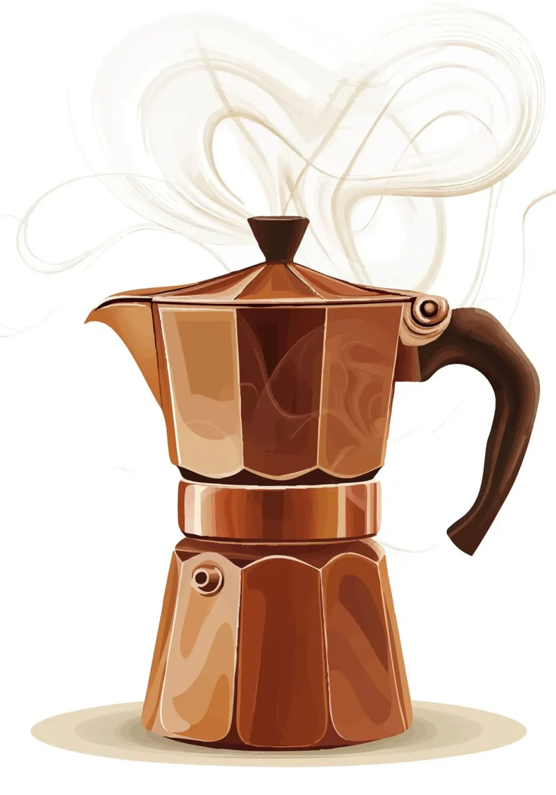 Mokkakanne mit dampfendem Kaffeearoma Hahnemühle von pixelbull - medieval art and more