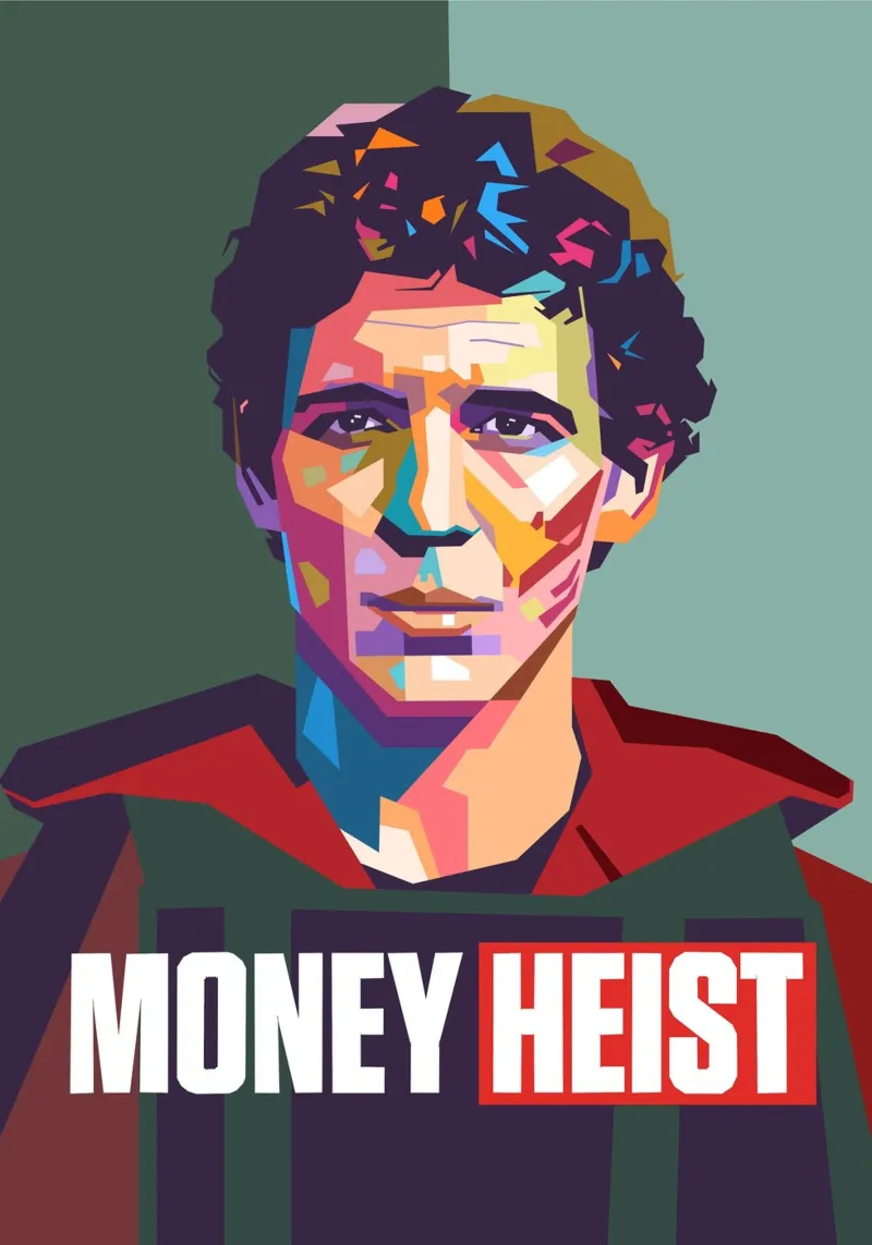 Money Heist kunstwerk canvas met Baklijst van Hantamrata