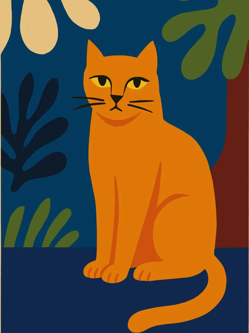orange cat matisse pellicola backlit da ramosashop