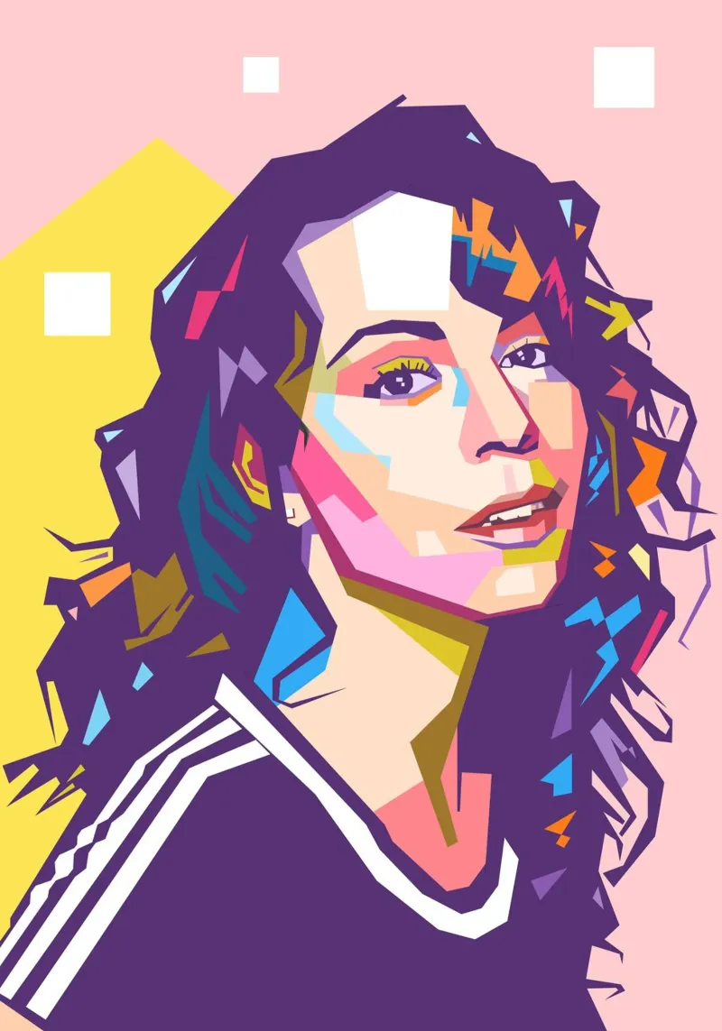Beroemde zangeres Mariah Carrey pop art portret poster met aluminium frame van Hantamrata