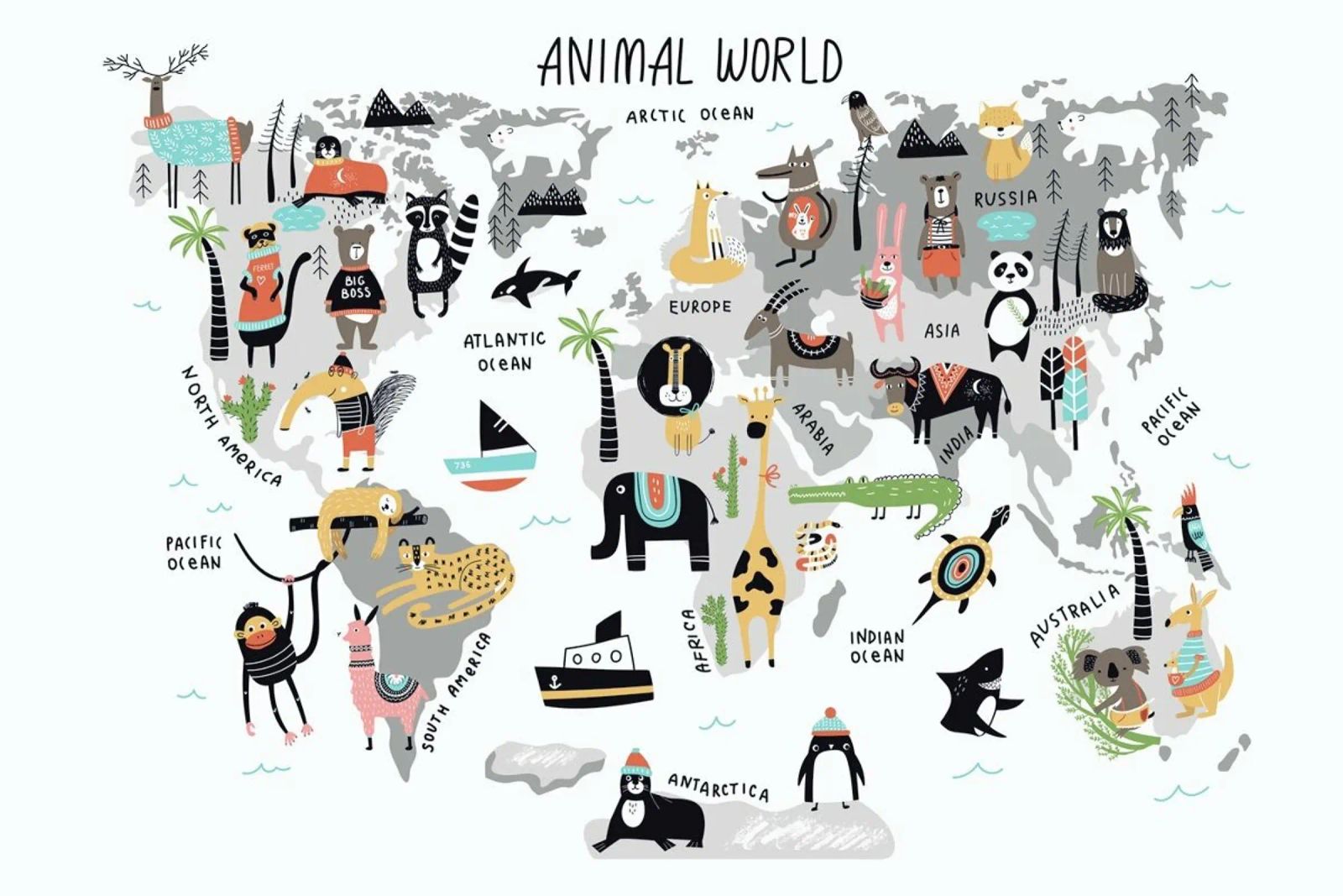 Animal Kingdom Poster von Little Flourishes