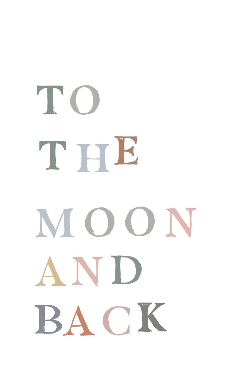 To The Moon and Back poster con telaio in legno da KRUTH DESIGN