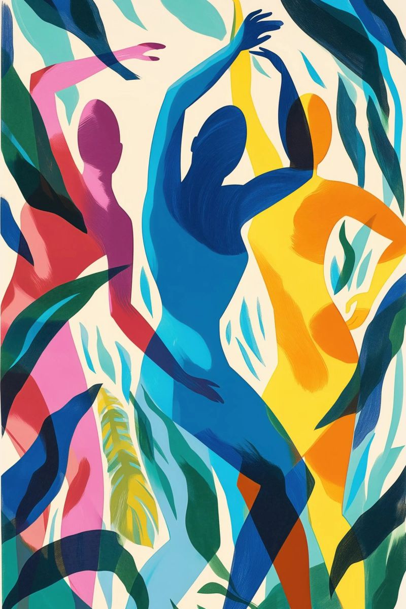 Dance of the three women | Decorative-abstract printmaking poster by Autofocus