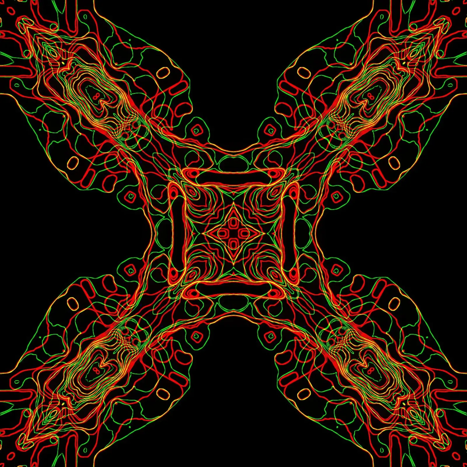 Diagonal cross 3-coloured, line structure black background canvas by Gürsel Yesil Digital Art