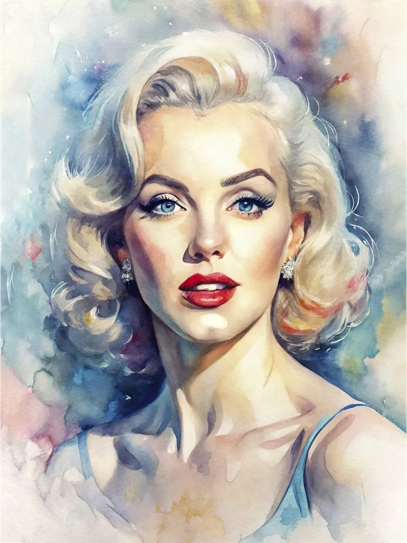 Marilyn Monroe in acquerello pellicola backlit da ARTVI-SHOP