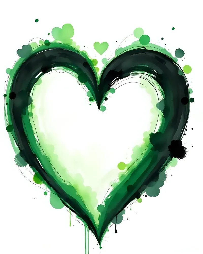 cuore_verde_nero_5 carta hahnemühle da Pink- und LoveArt by LK