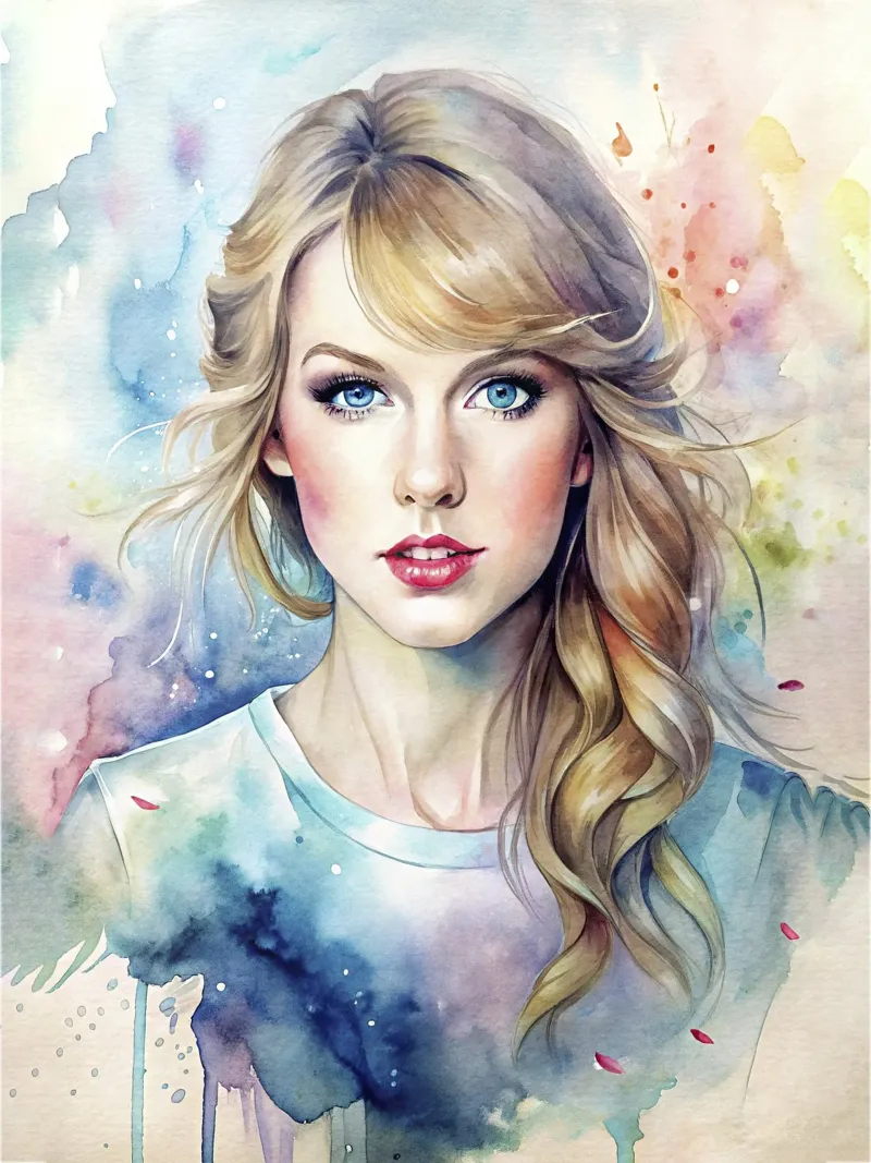 Taylor Swift in acquerello pellicola backlit da ARTVI-SHOP