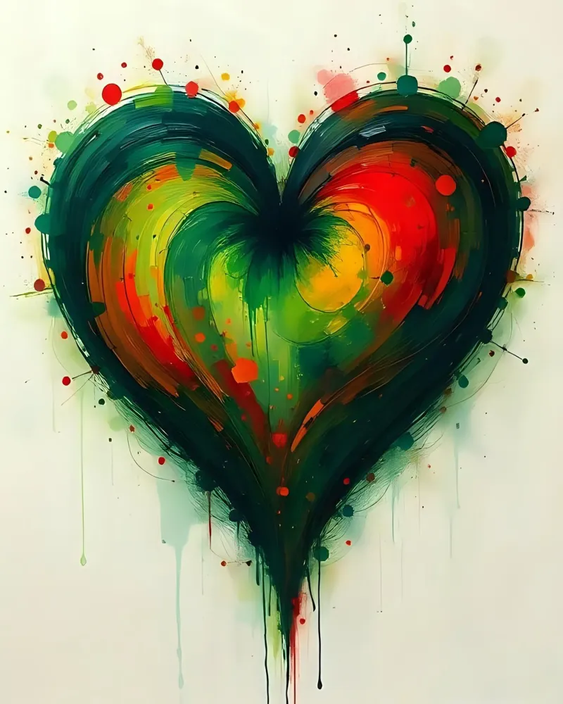 cuore_verde_rosso_3 alluminio dibond da Pink- und LoveArt by LK