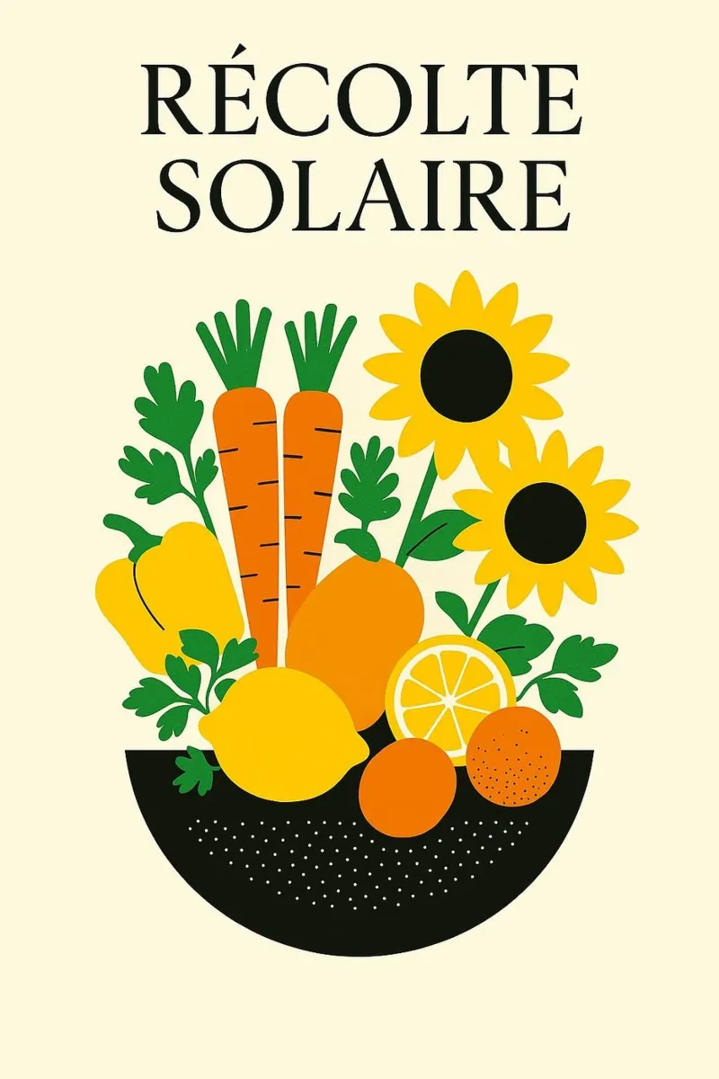Solare Ernte - Überfluss, der nach Sonne schmeckt Leinwand mit Schattenfugenrahmen von Pop and Fruits - Affiches & posters