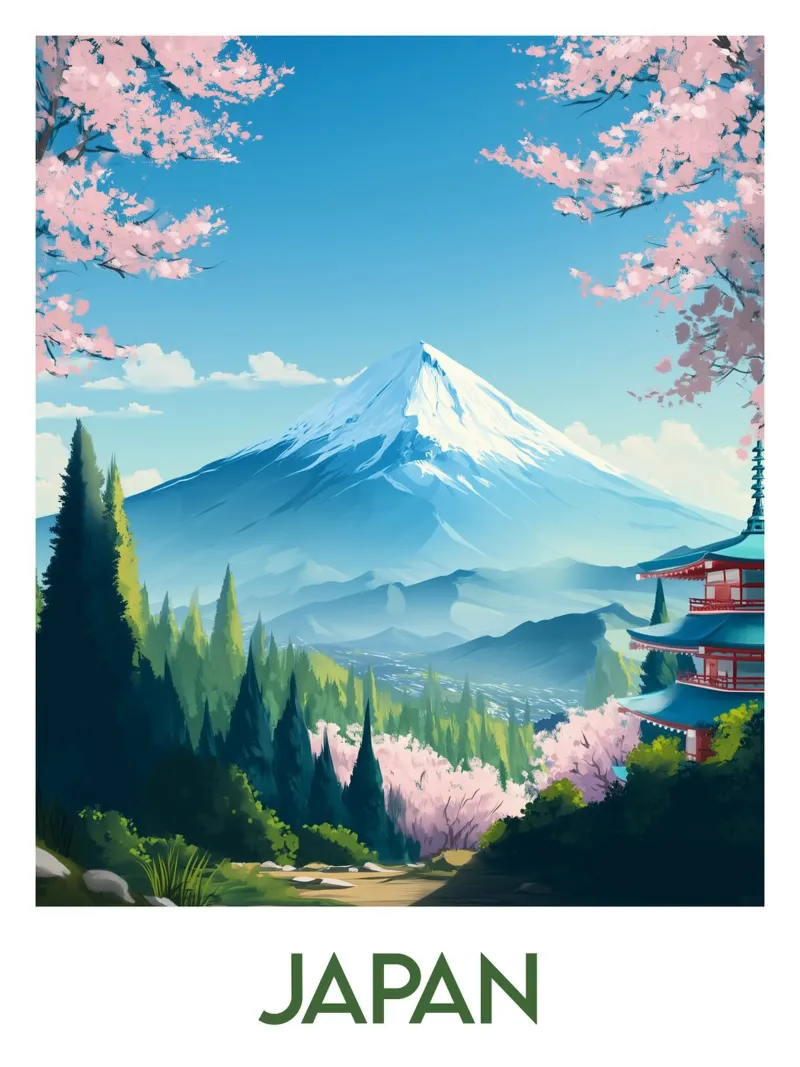 Poster Giappone alluminio dibond da Frame the World