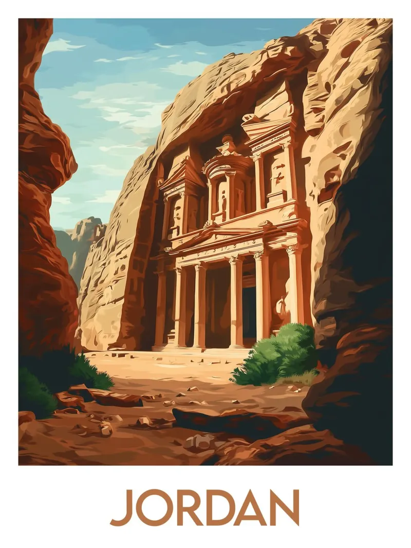 Affiche Jordanie tela con Cornice a cassetta da Frame the World