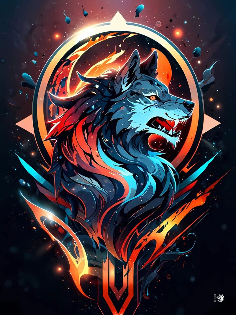 Wolfssymbol Bunt Poster von LM2KONE