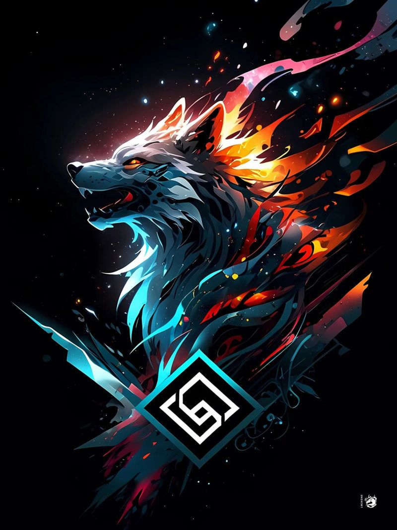 Wolf Symbolisches Spiel Poster von LM2KONE