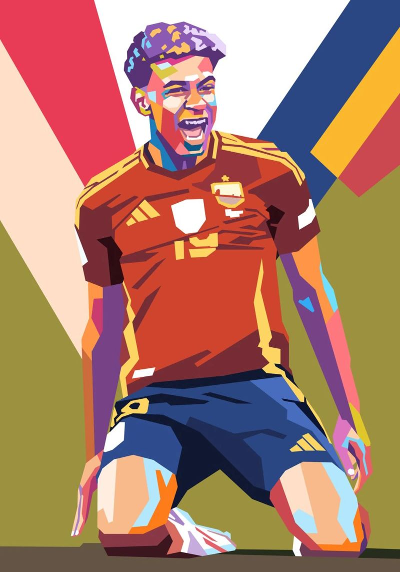 Iconc Lamine Yamal viering poster van Hantamrata