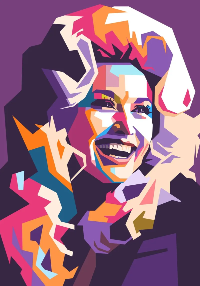 L'iconica cantante femminile Dolly Parton pop art poster con telaio in legno da Hantamrata