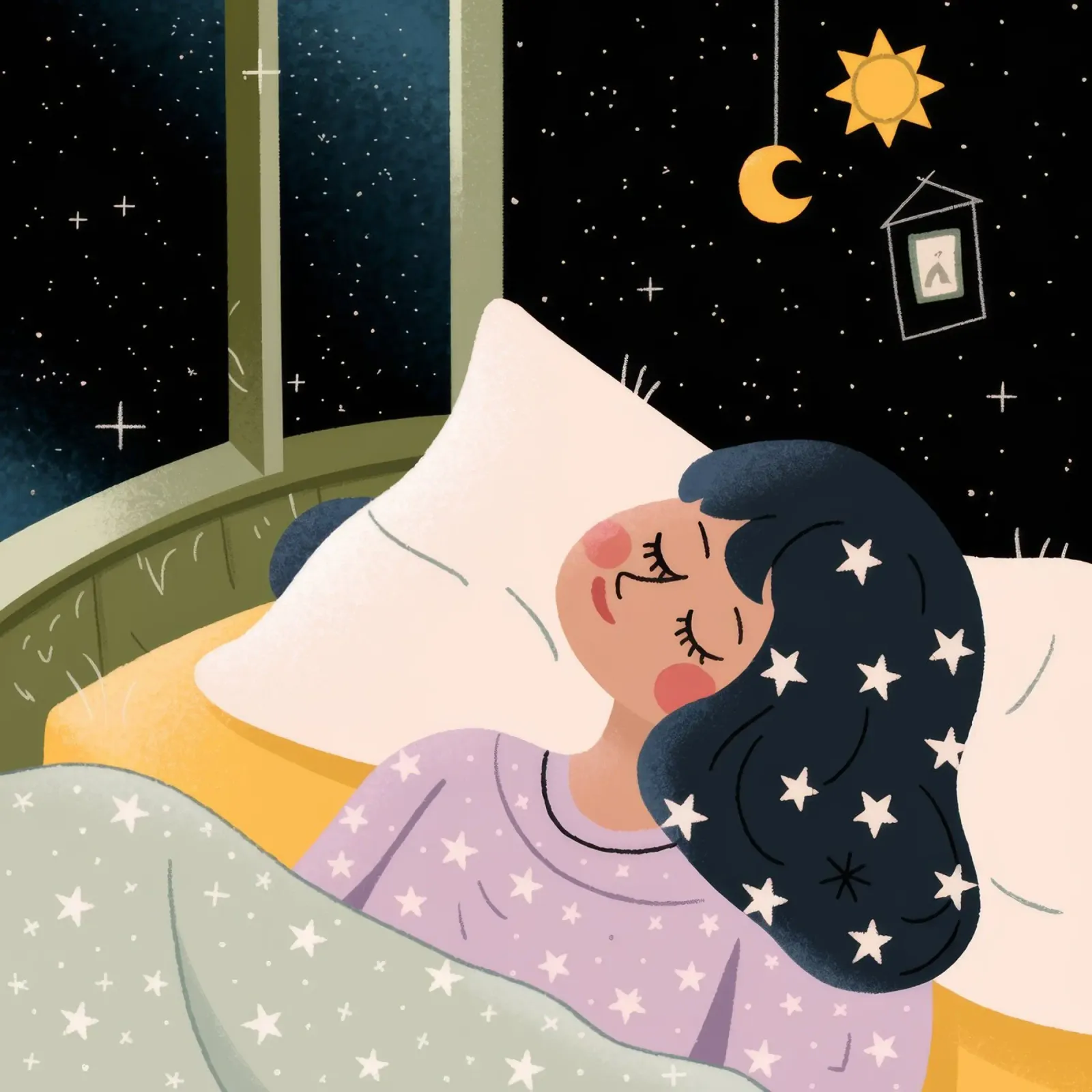 Notte stellata Pace poster con telaio in alluminio da Nebula Verse
