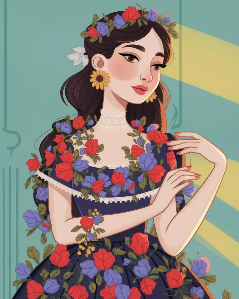 Eleganza floreale Reverie poster con telaio in plastica da Nebula Verse