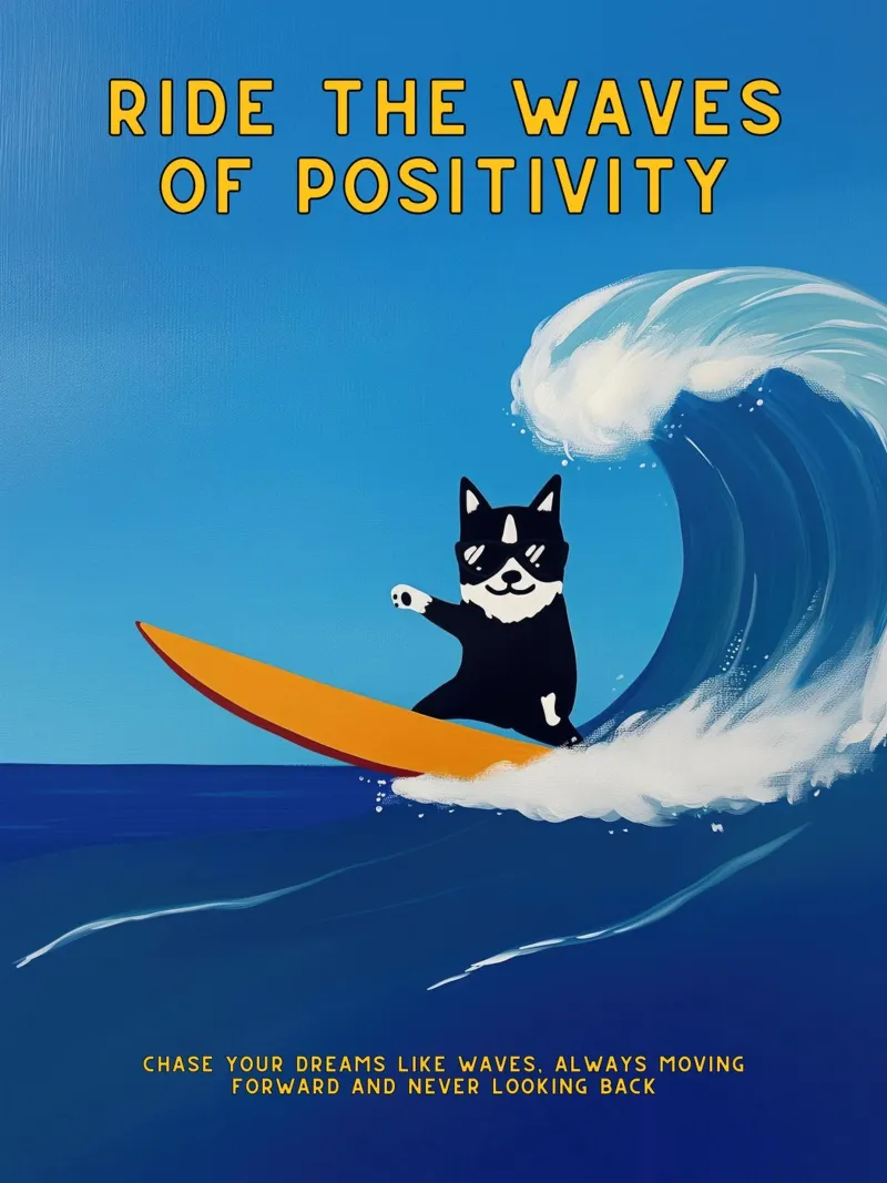 Onde di positività poster con telaio in alluminio da Art Center