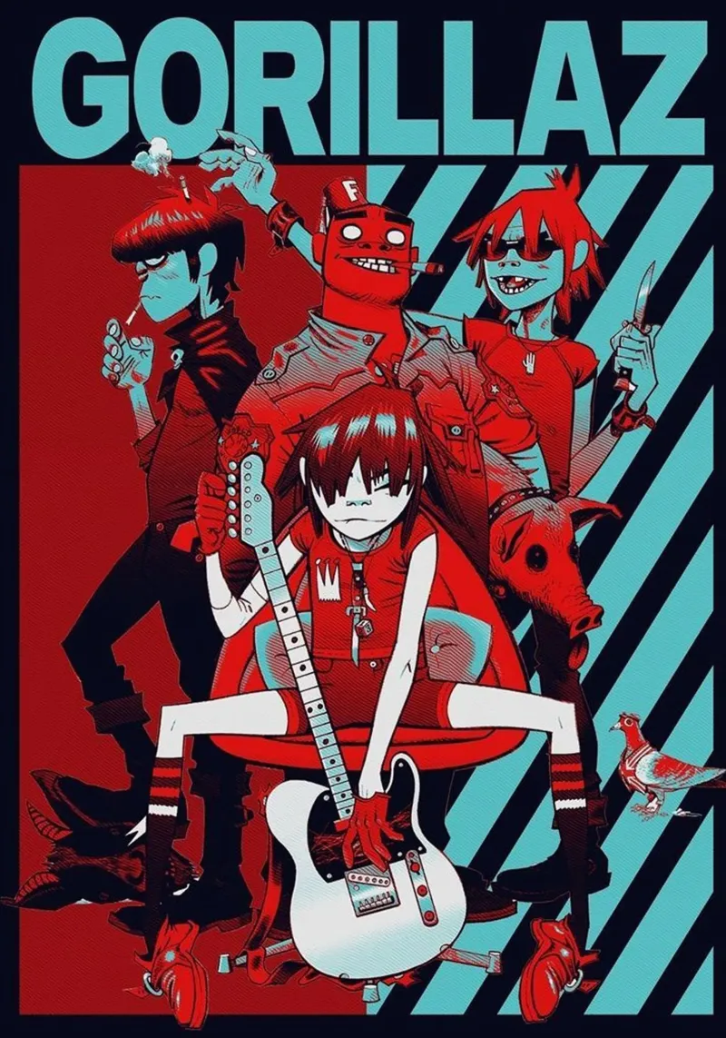 Groupe de rock esthétique poster de Piere art Shops