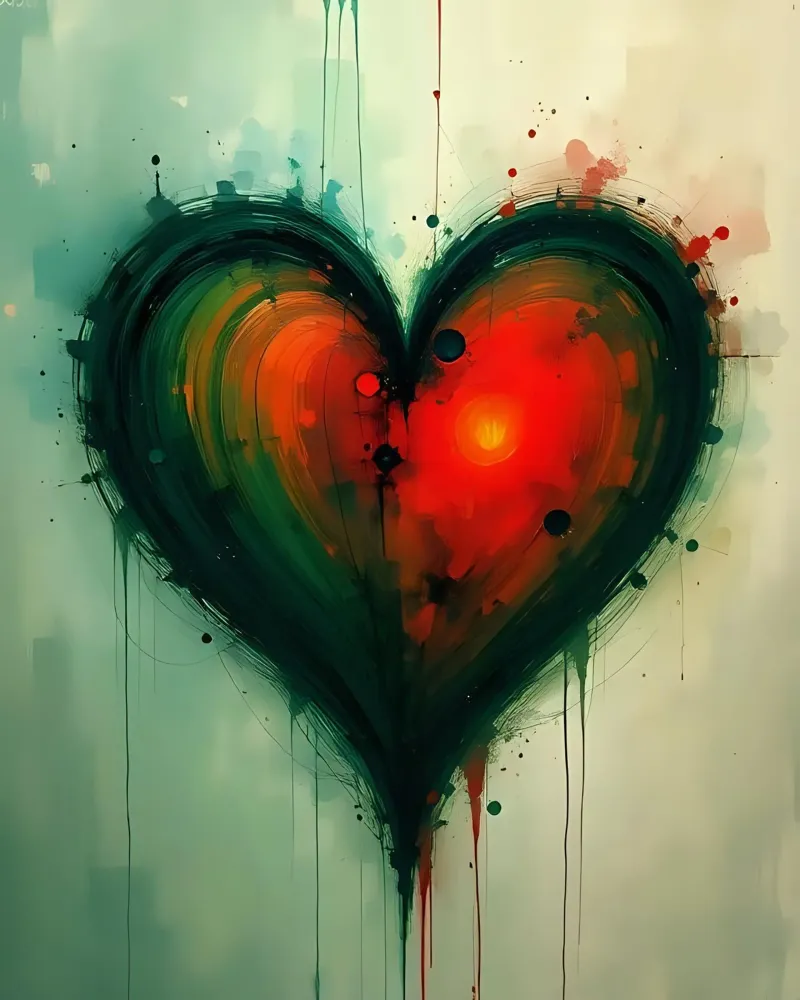 cuore_verde_rosso_5 alluminio dibond da Pink- und LoveArt by LK