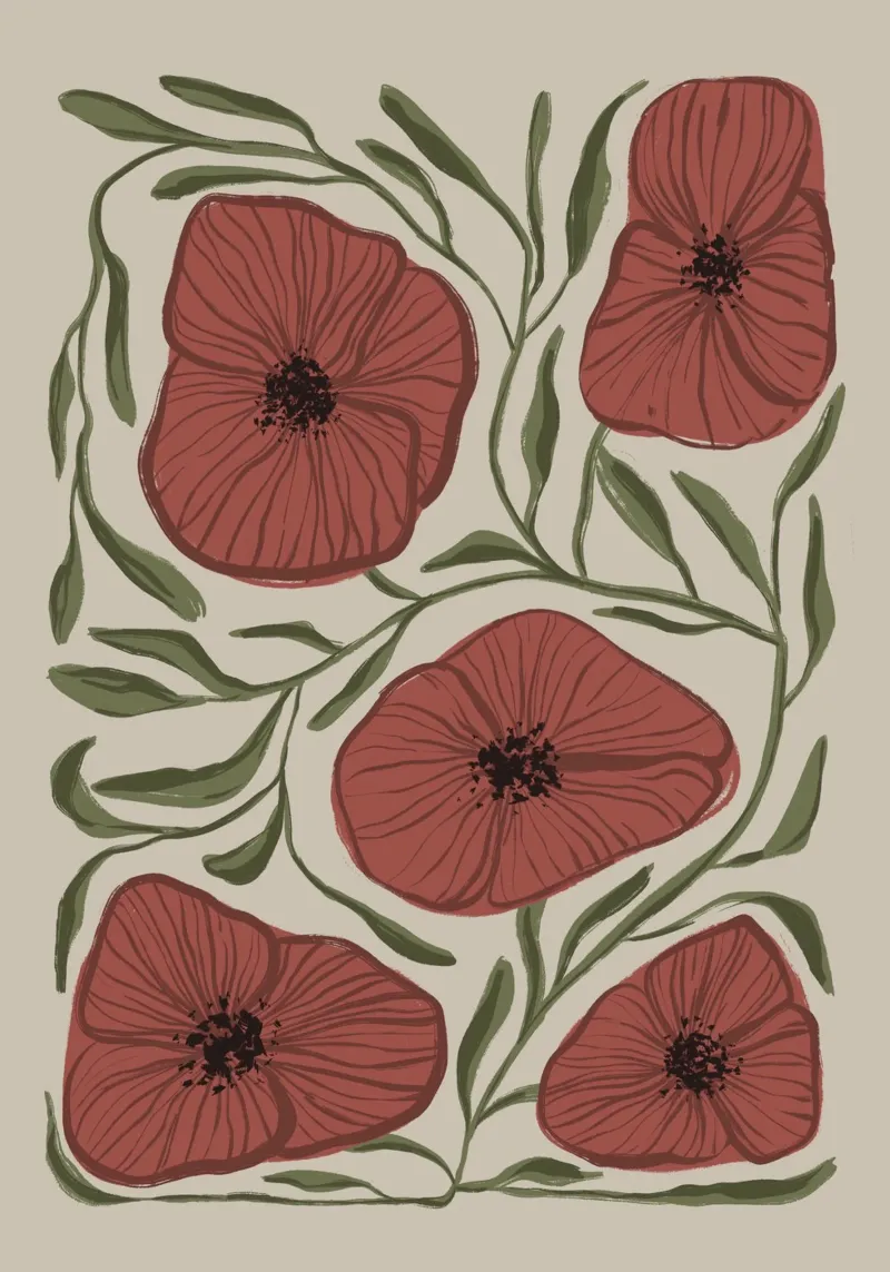 Amapolas abstractas metacrilato de Sixmai