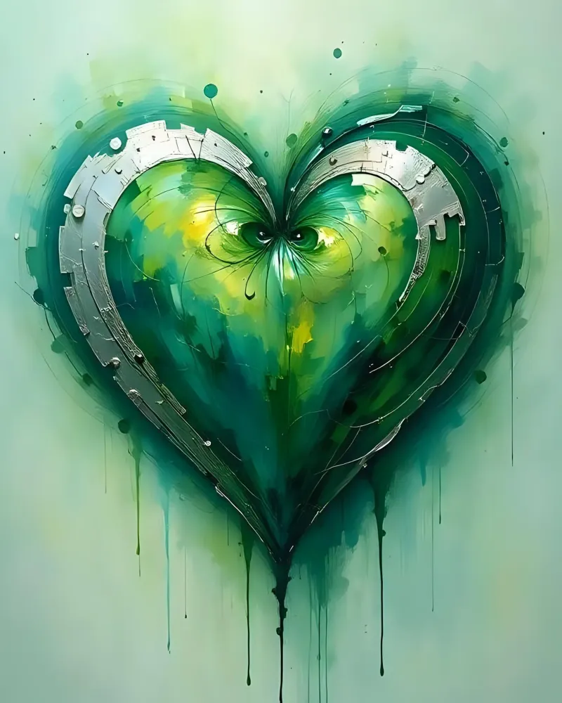 cuore_verde_argento_2 pellicola backlit da Pink- und LoveArt by LK