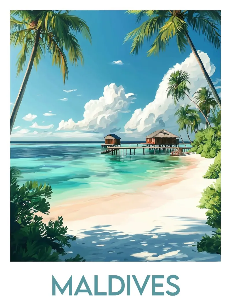Affiche Maldives carta hahnemühle da Frame the World