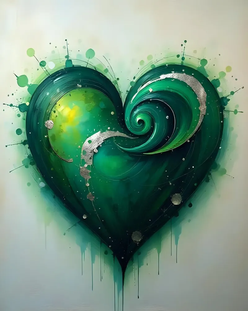 cuore_verde_argento_3 poster da Pink- und LoveArt by LK