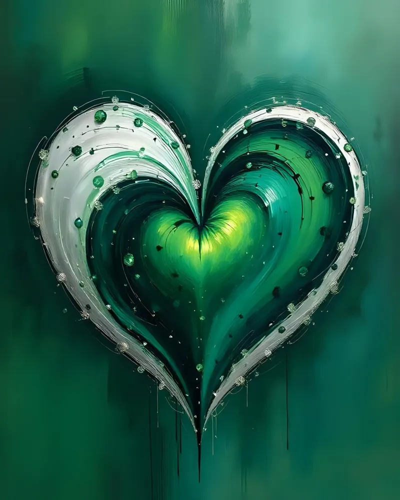 cuore_verde_argento_5 poster da Pink- und LoveArt by LK