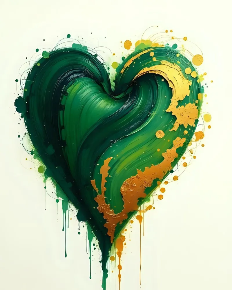corazón_verde_oro_2 hahnemühle de Pink- und LoveArt by LK