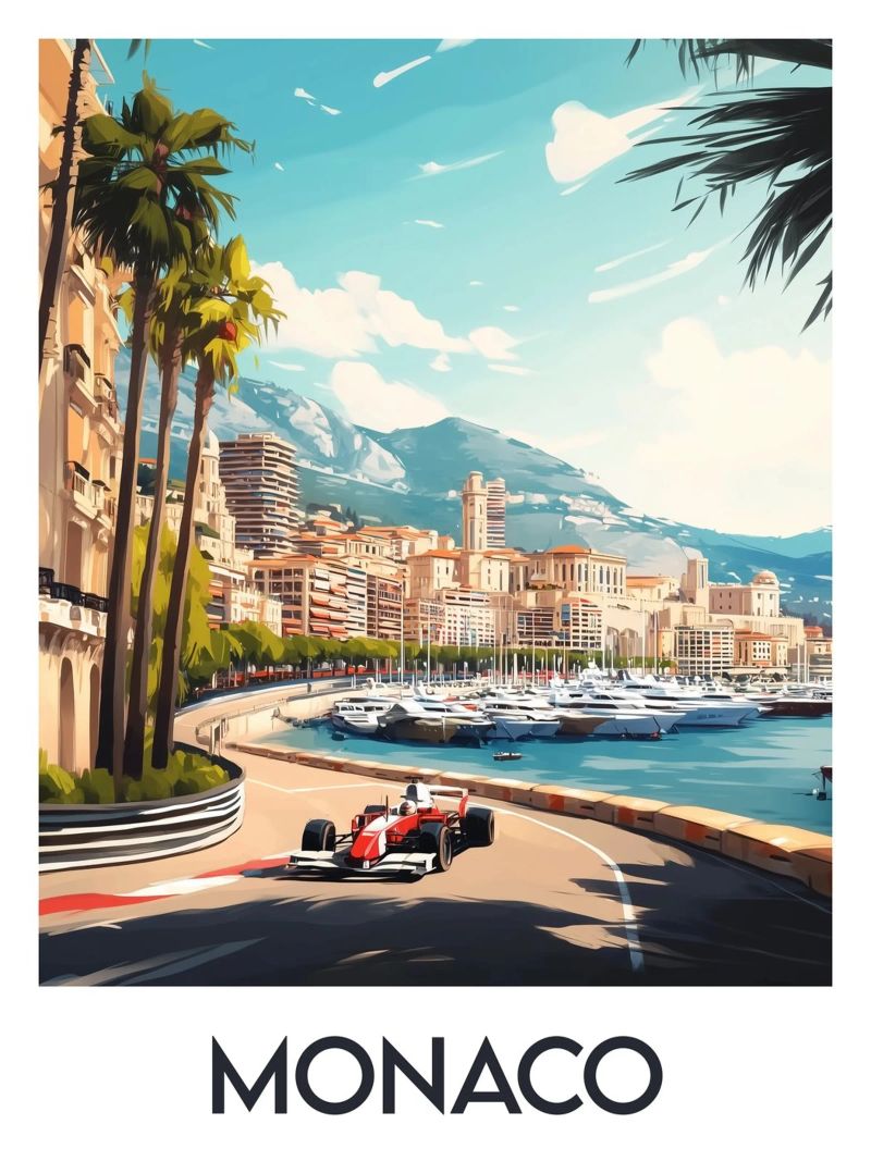 Affiche Monaco Poster von Frame the World