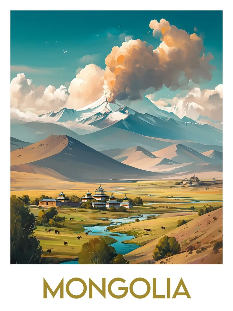 Mongools verkooppunt canvas met Baklijst van Frame the World