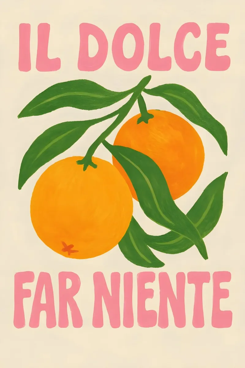 Il Dolce Far Niente - La magie des agrumes poster avec cadre en bois de Grande Bellezza
