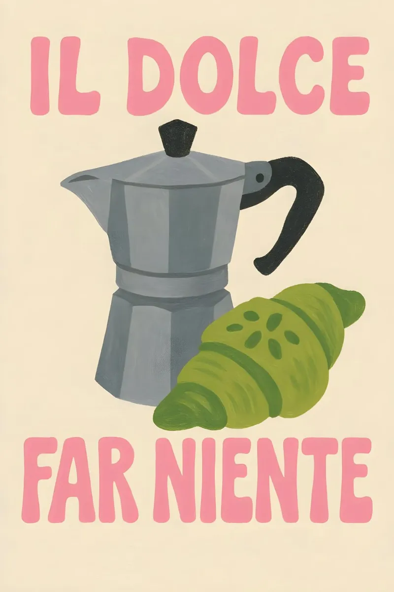 Il Dolce Far Niente – Kaffee & Croissant poster da Grande Bellezza