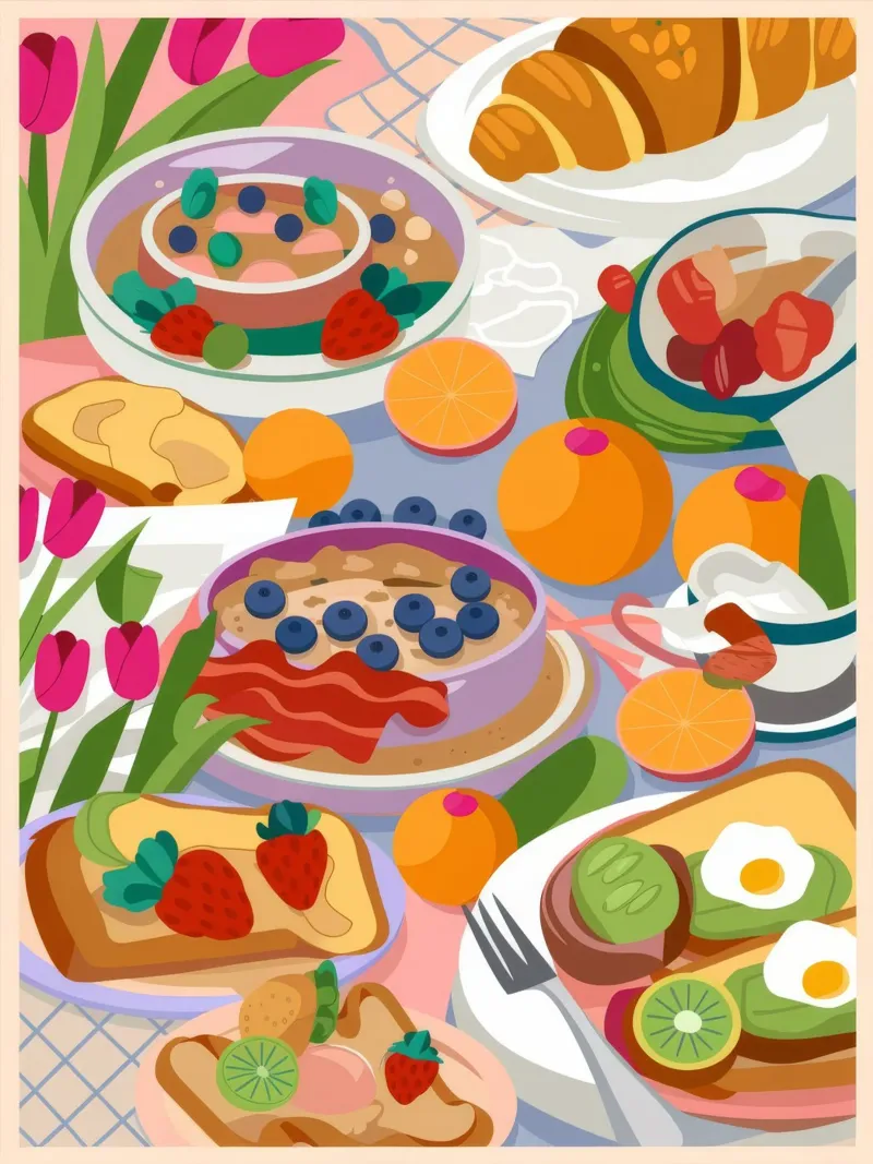 Frühstücksfestessen Poster von Lumina Vision