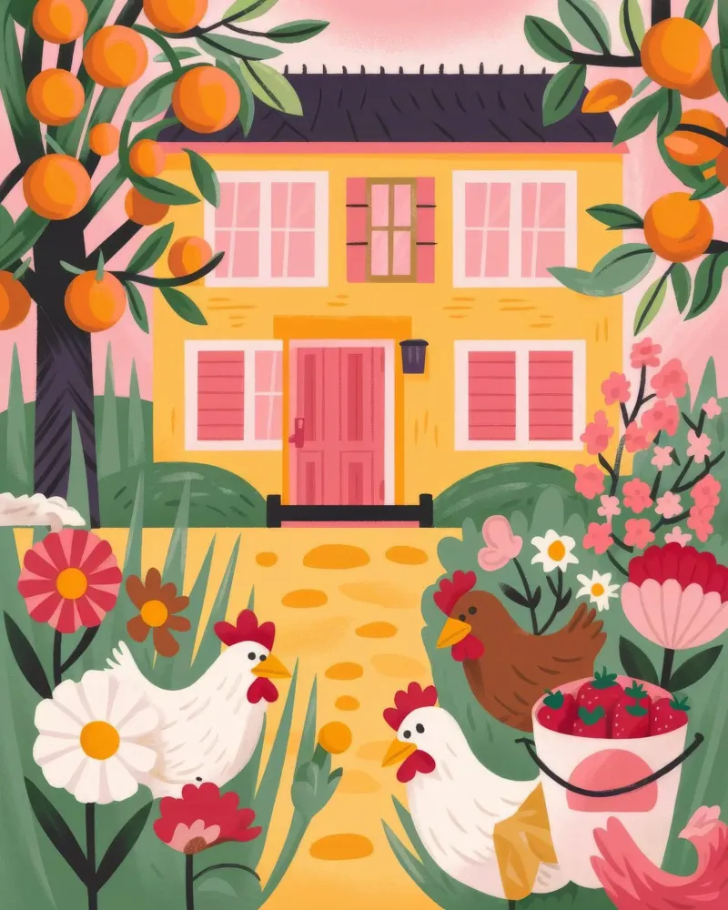 Incantevole cottage floreale alluminio dibond da Lumina Vision