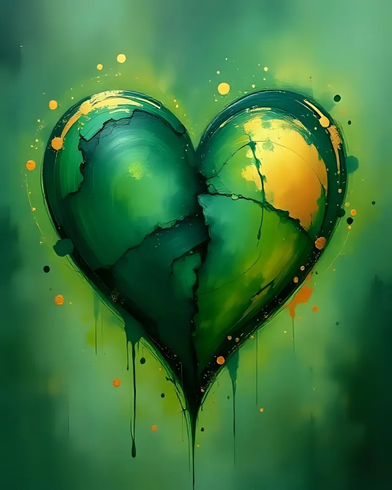 cuore_verde_oro_4 carta hahnemühle da Pink- und LoveArt by LK