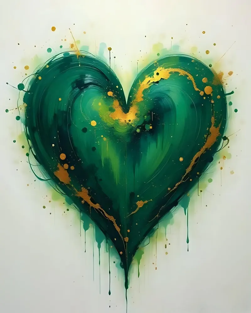 cuore_verde_oro_5 carta hahnemühle da Pink- und LoveArt by LK