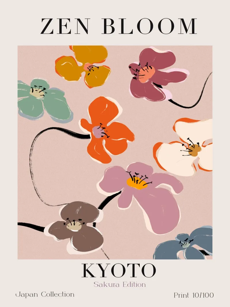 Zen Bloom Kyoto No 06 poster da treechild