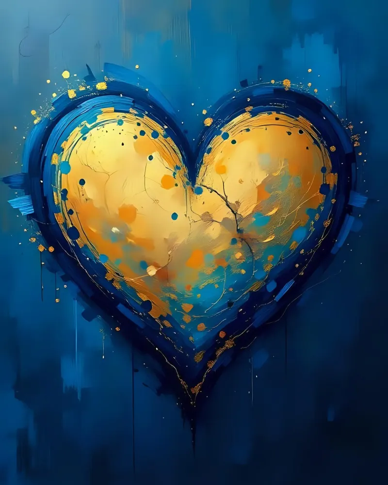 cuore_blu_oro_1 plexiglass da Pink- und LoveArt by LK