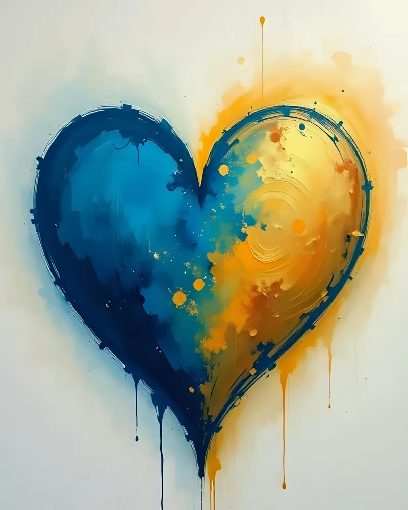cuore_blu_oro_4 alluminio dibond da Pink- und LoveArt by LK