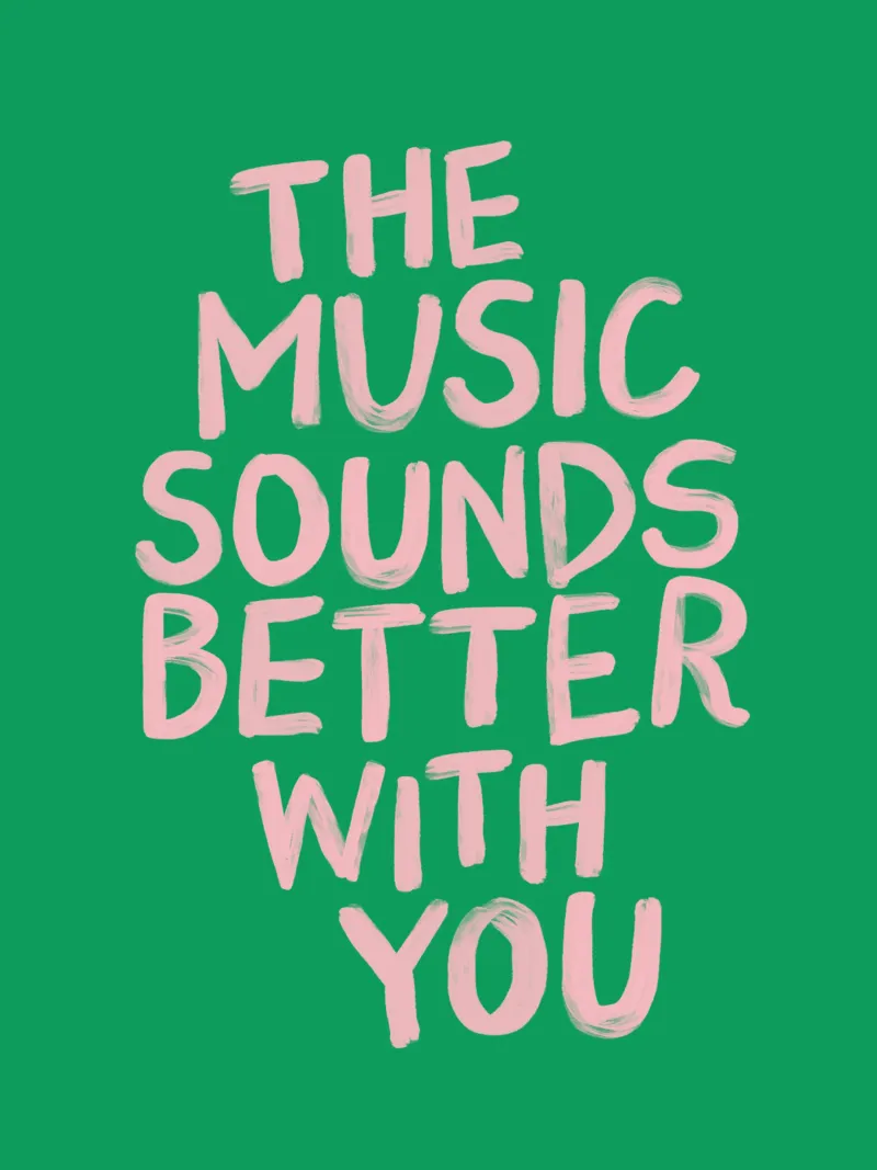 The Music Sounds Better with You Musical Typography Print canvas with Floater frame by THE MOTIVATED TYPE