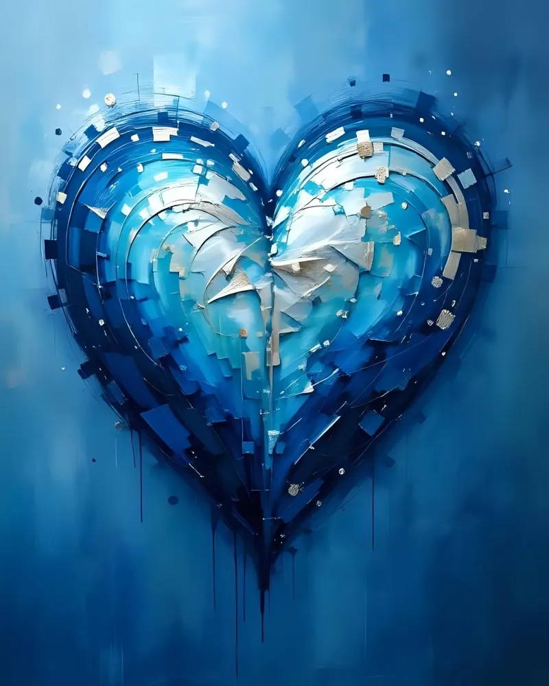 cuore_blu_argento_1 poster da Pink- und LoveArt by LK