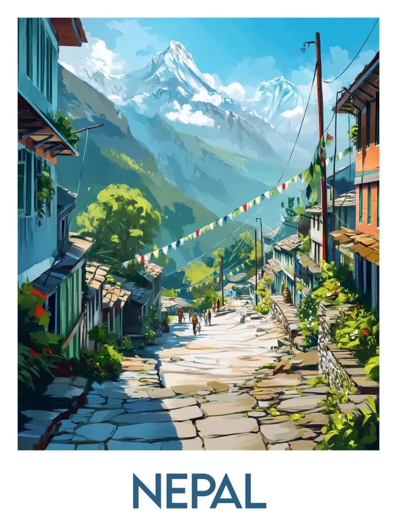 Nepal poster hahnemühle by Frame the World